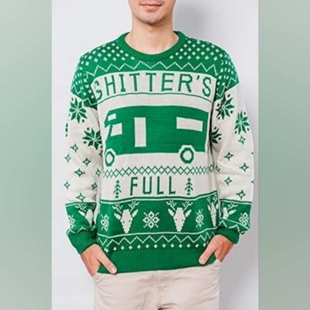 Green and White Holiday Sweater